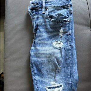 American Eagle Outfitters Ripped Blue Skinny Jeans